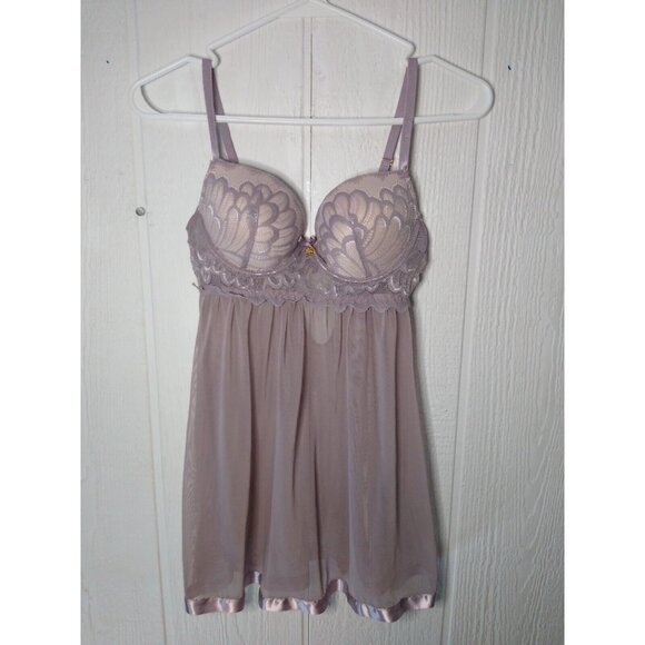 Daisy Fuentes Other - Daisy Fuentes Negligee Womens M Lavender Built In Bra Lingerie Babydoll Nightie